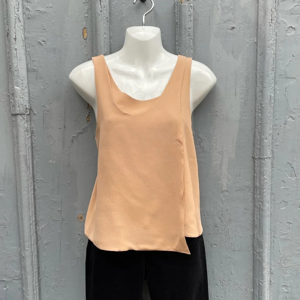 Balenciaga Silk Taupe Wrap Blouse, size  38